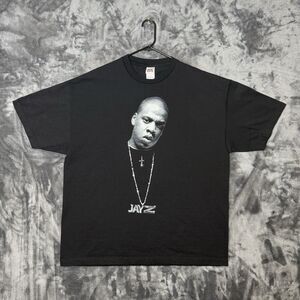 Vintage Y2K Jay-Z Rap T-Shirt 1997 Short Sleeve Black Roc-A-Fella Records XXL